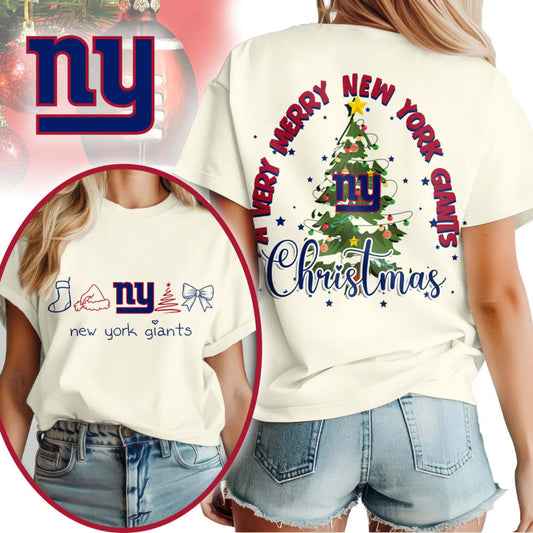 Premium NFL NYG Merry Christmas T-shirt V1 NMD NHM