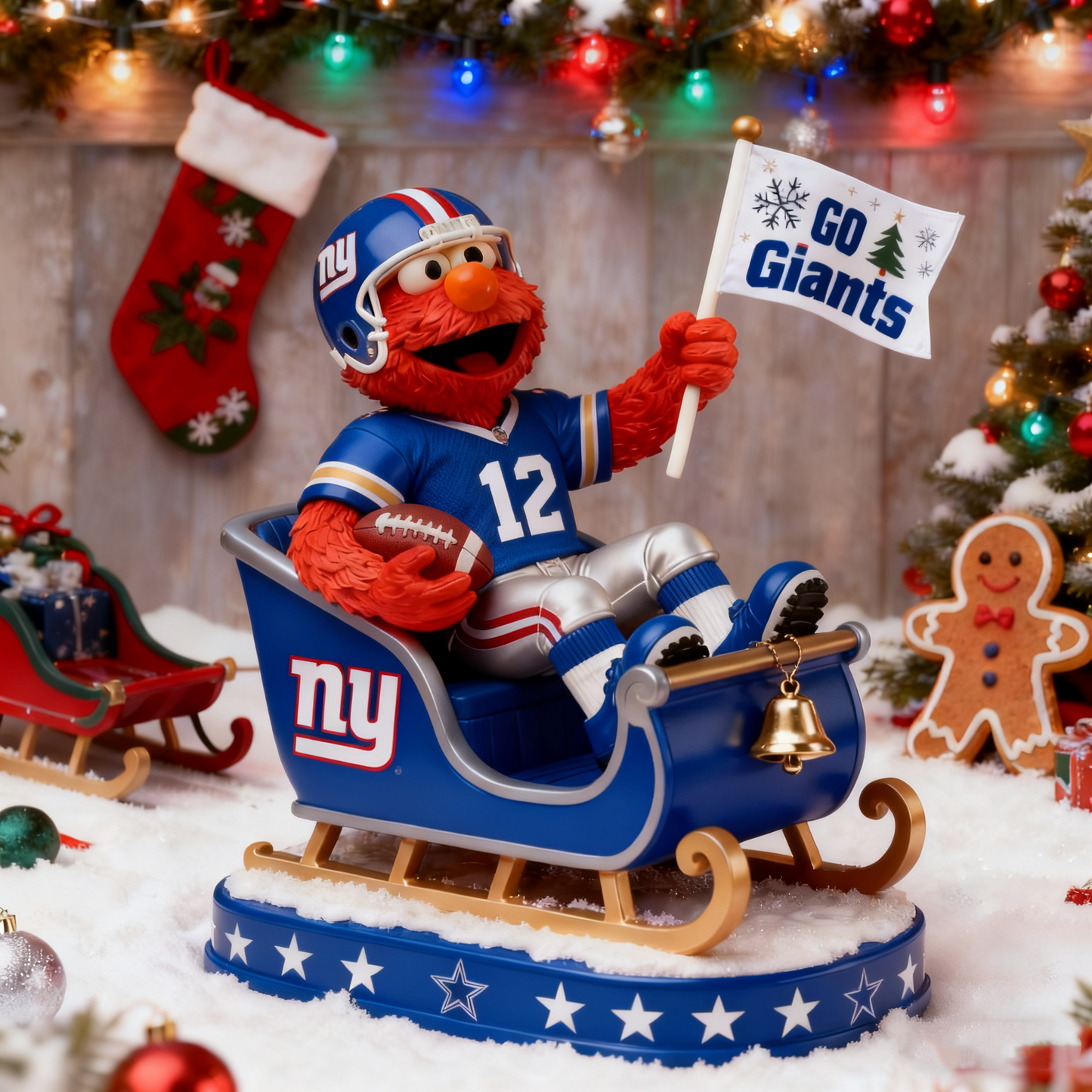 Premium NFL NYG x Elmo Christmas Arcylic Plaque V1 NMD 261125 TTV