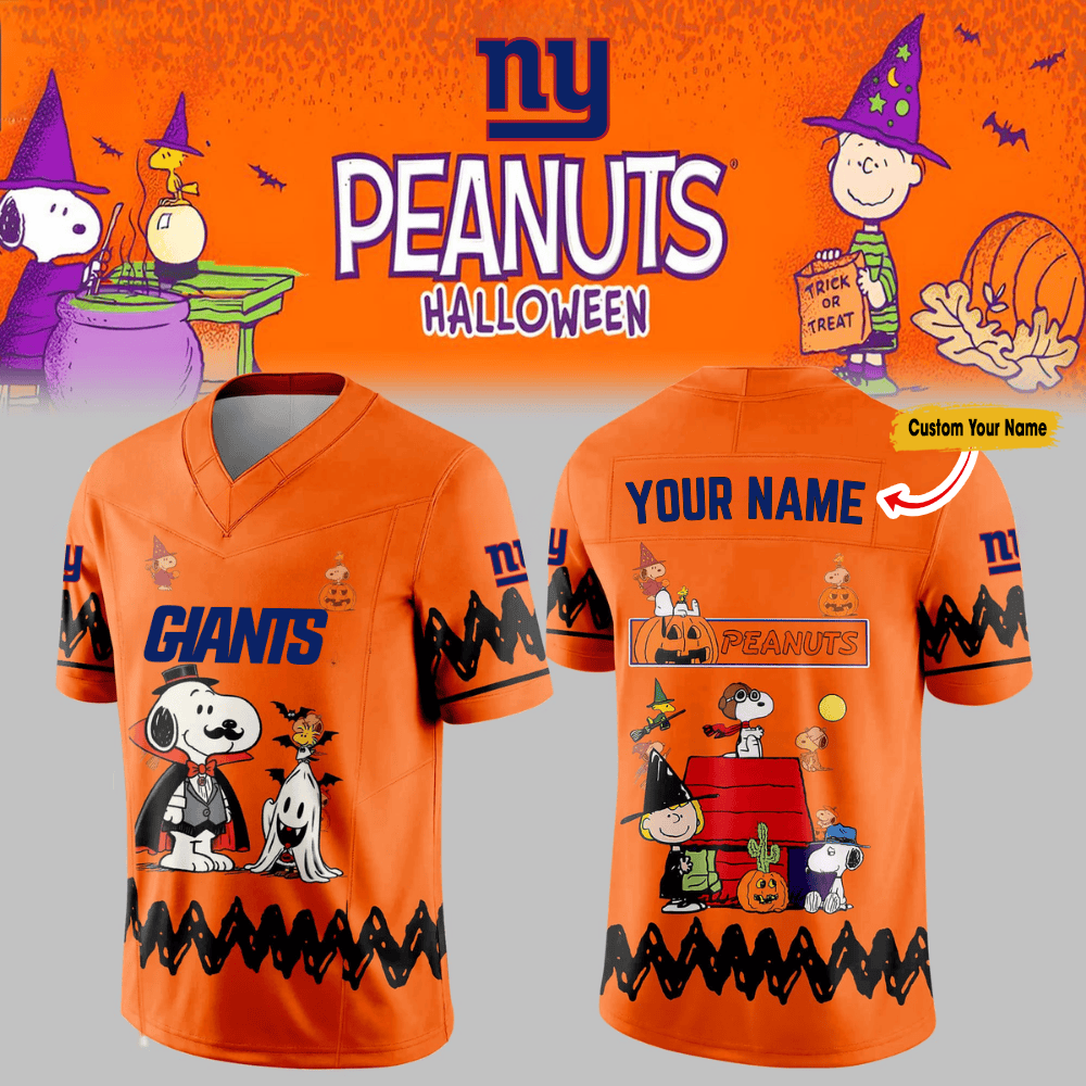 Premium NFL NYG x PEA Halloween V-neck Short Sleeve Jersey V1 NMD TTV