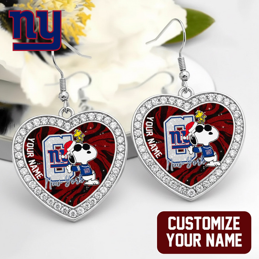 Premium NFL NYG x SNP Custom Heart Earrings V1 NMD TTV