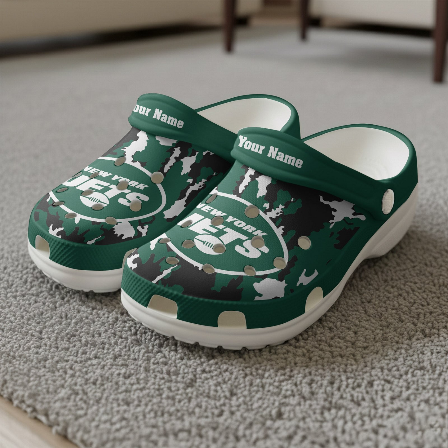 Premium NFL NYJ Camo CLogs V1 NMD TTV