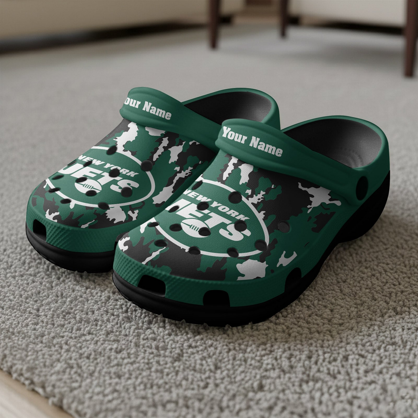 Premium NFL NYJ Camo CLogs V1 NMD TTV