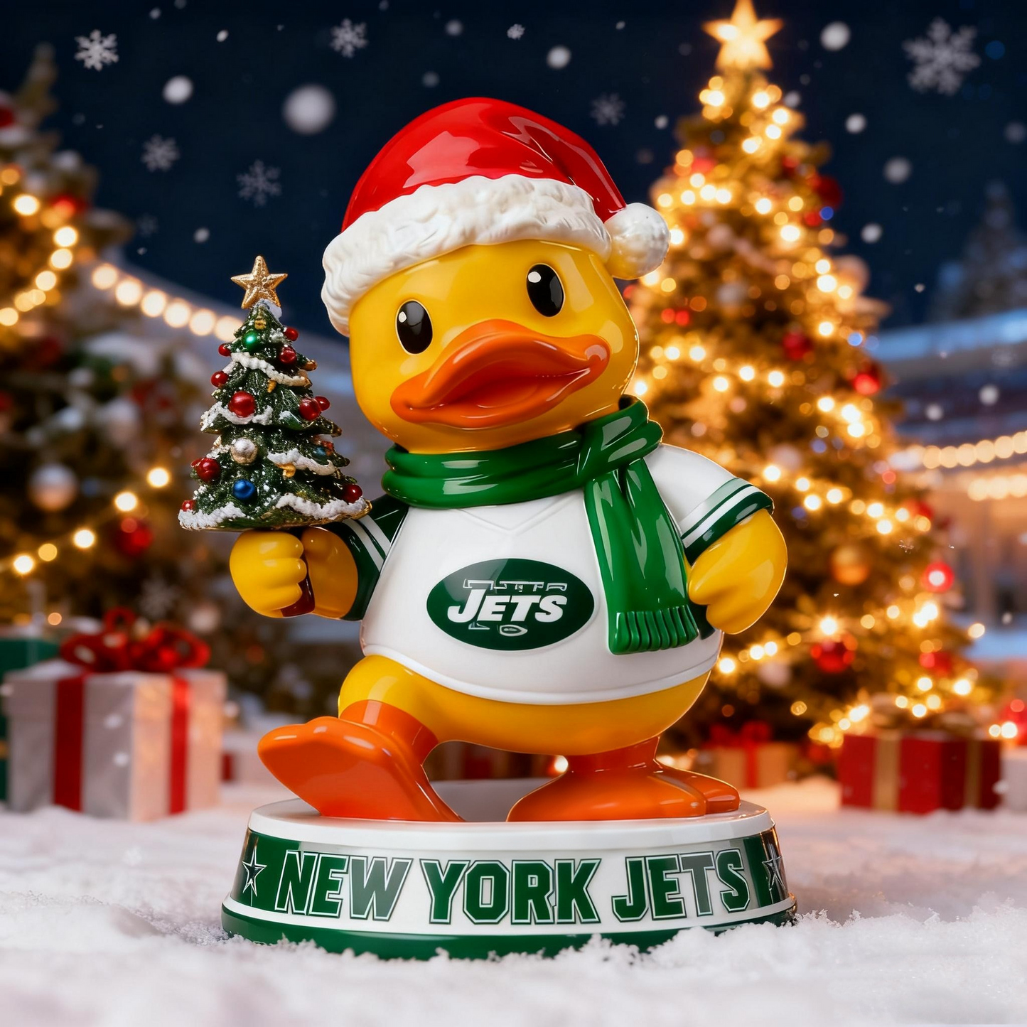 Premium NFL NYJ Christmas Duck Arcylic Plaque V1 NMD TTV