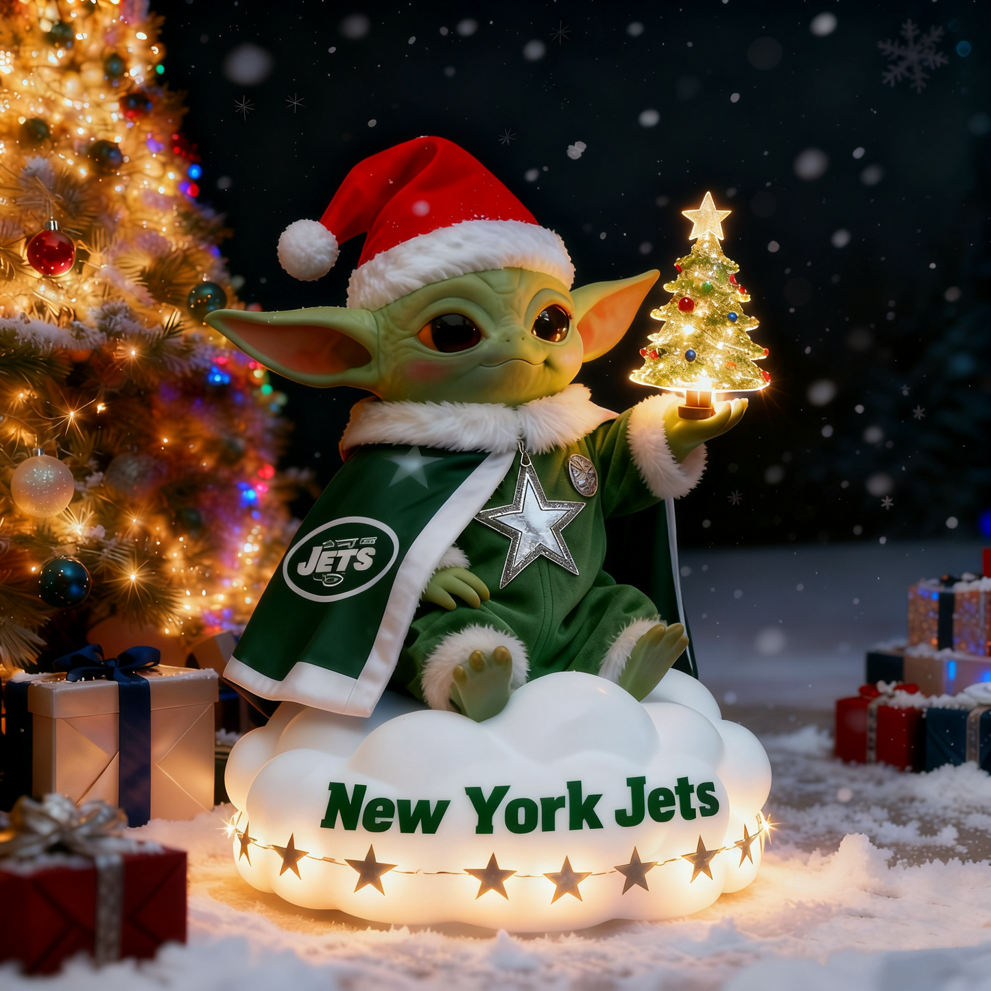 Premium NFL NYJ x Baby Yoda Holiday LED Figure V1 NMD 261125 TTV
