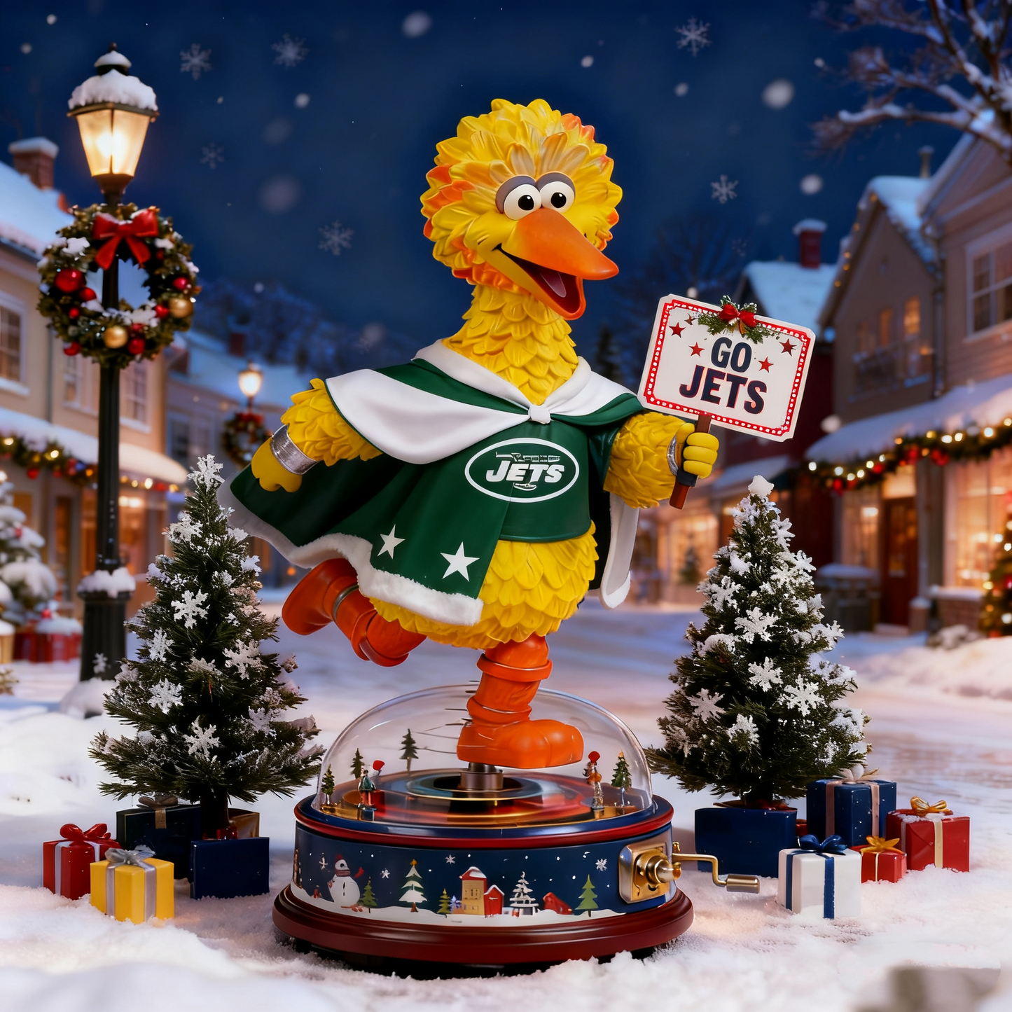 Premium NFL NYJ x Big Bird Christmas Arcylic Plaque V1 NMD TTV