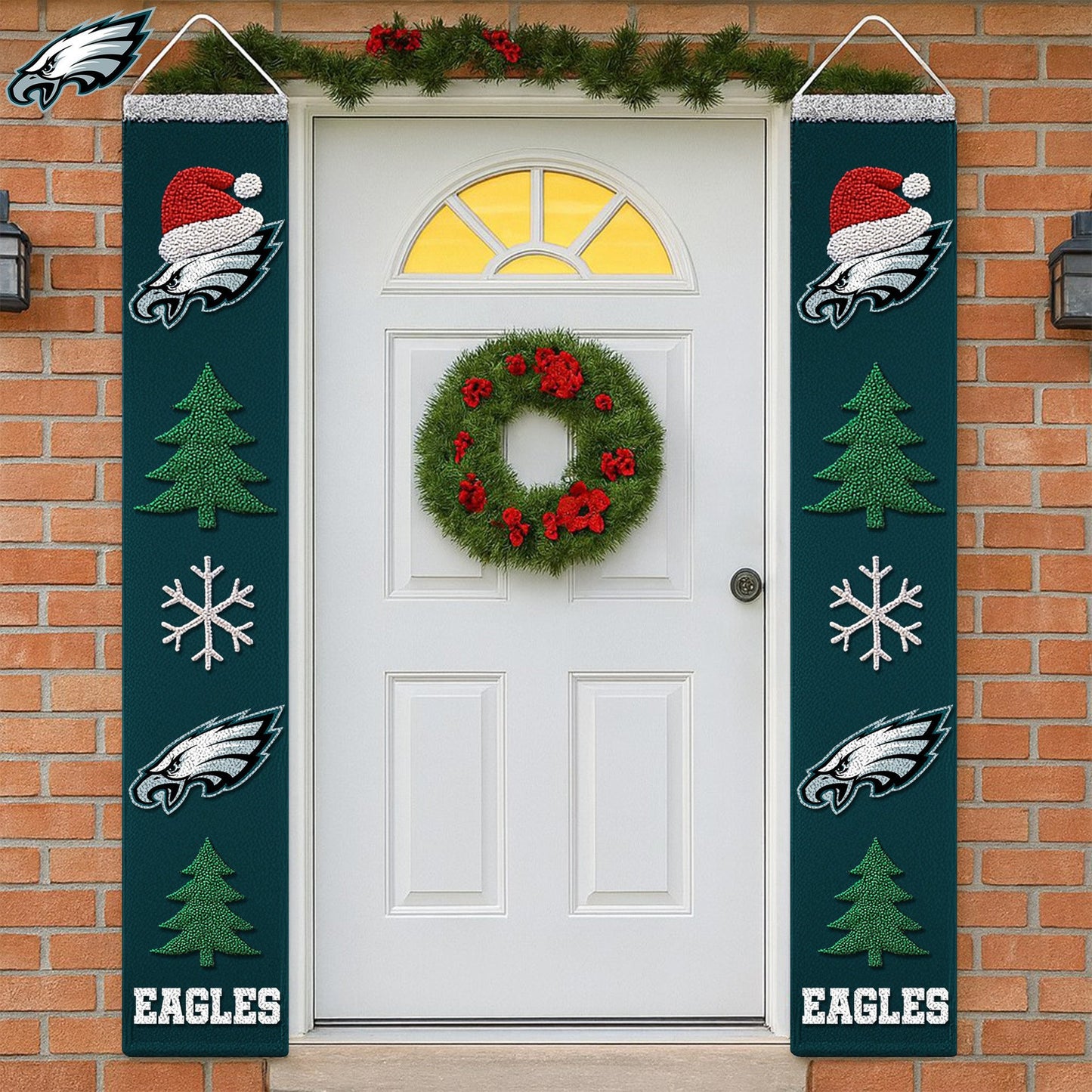 Premium NFL PHI Christmas Merry Christmas Porch Sign V1 NMD NHM