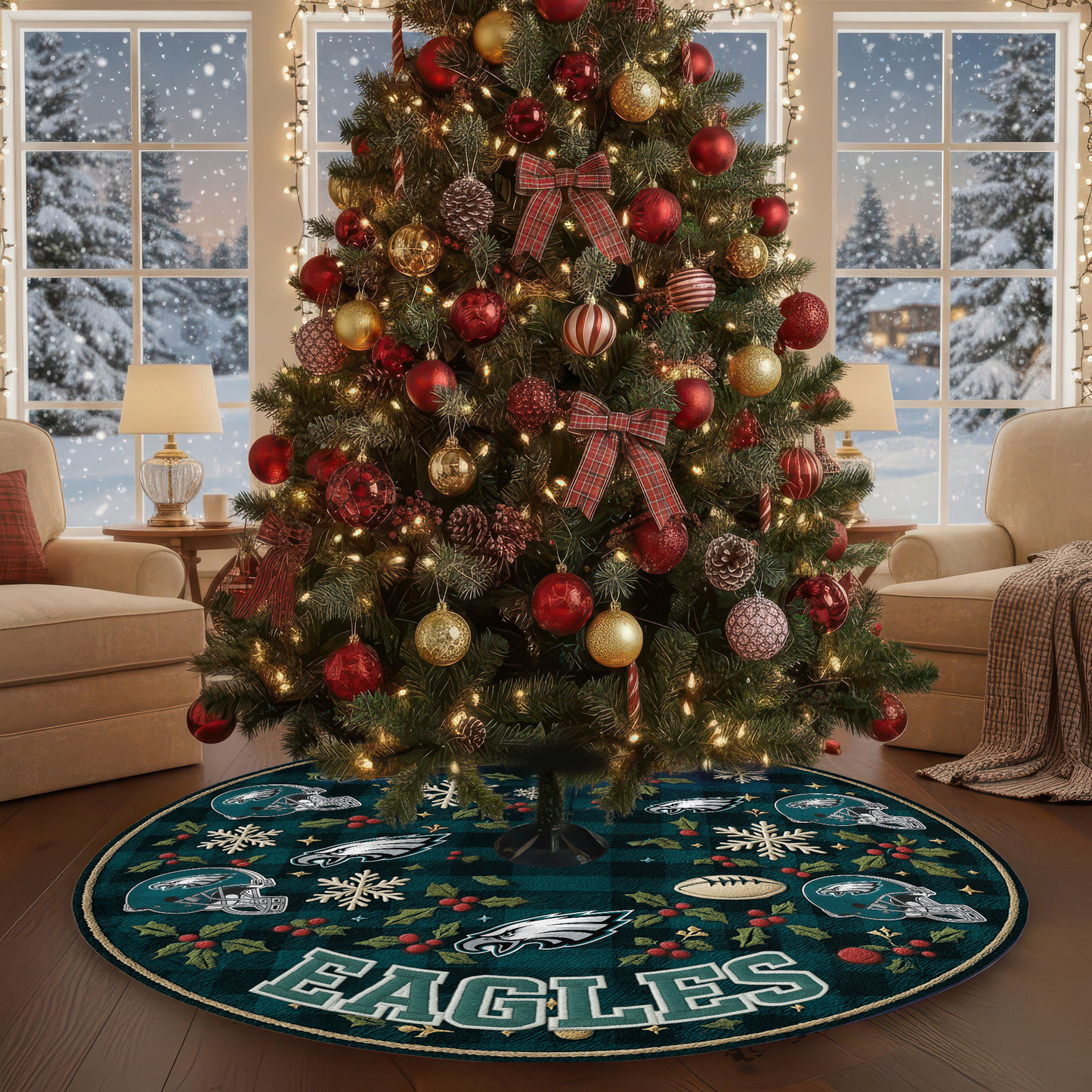 Premium NFL PHI Christmas Tree Skirt V1 NMD TTV