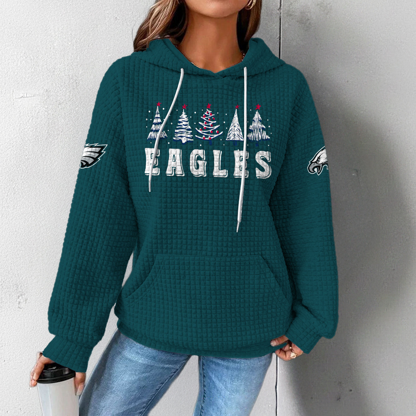Premium NFL PHI Christmas Waffele Hoodie V1 NMD 261125 TTV