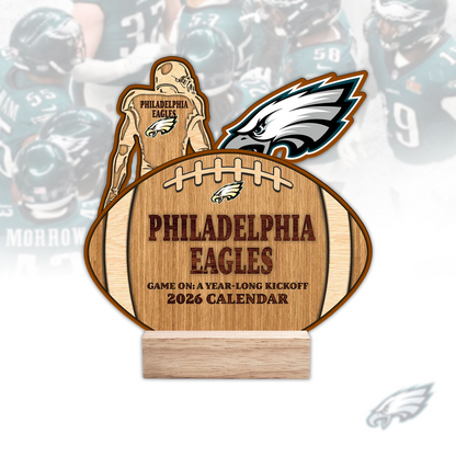 Premium NFL PHI Football Shaped 2026 Calendar V1 NMD TTV