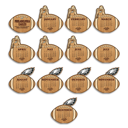 Premium NFL PHI Football Shaped 2026 Calendar V1 NMD TTV