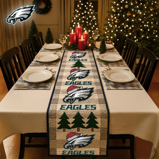 Premium NFL PHI Quilted Christmas Table Runner V1 NMD NHM