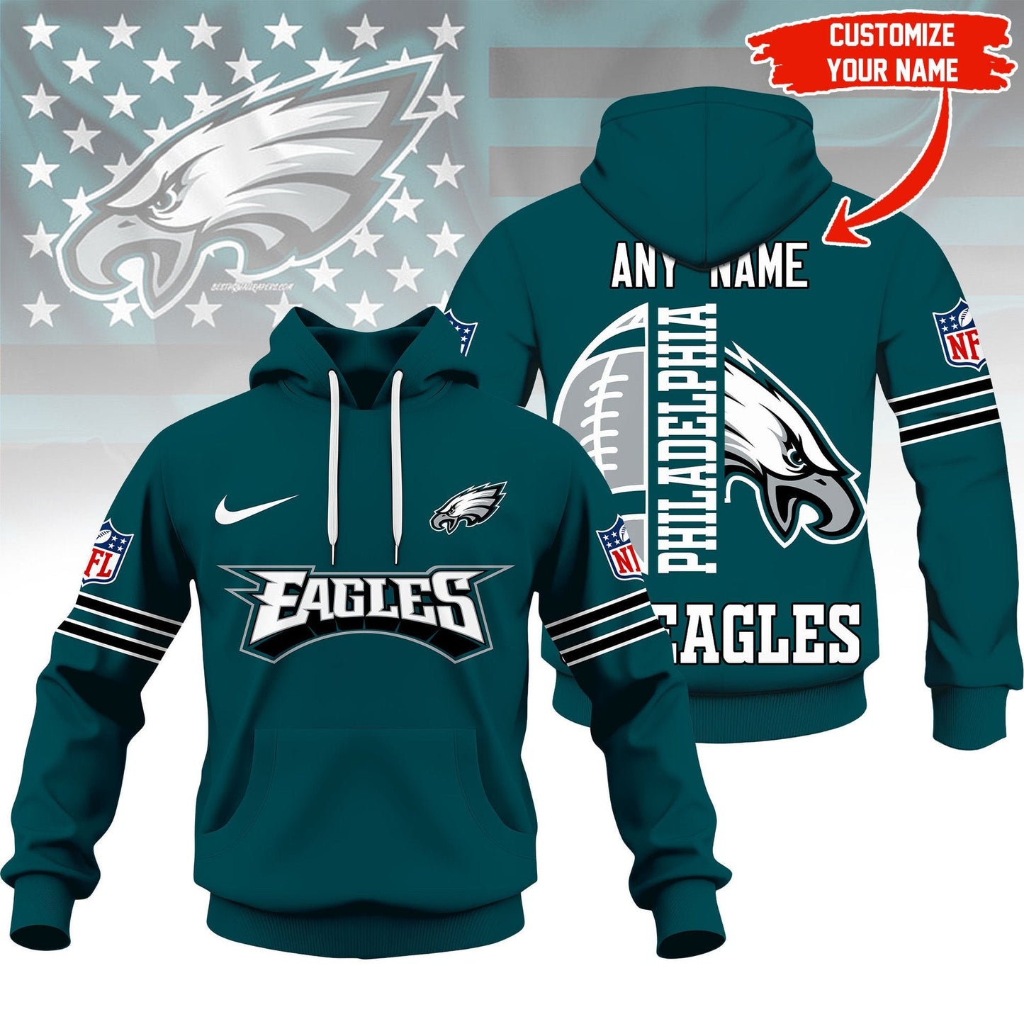 Premium NFL PHI Signature Fan Gear Hoodie V1 NMD NHM