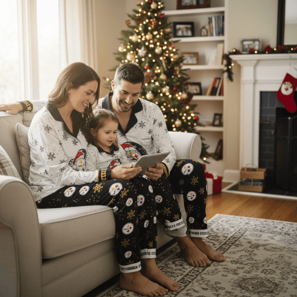 Premium NFL PIT Christmas Pajamas V1 NMD TTV