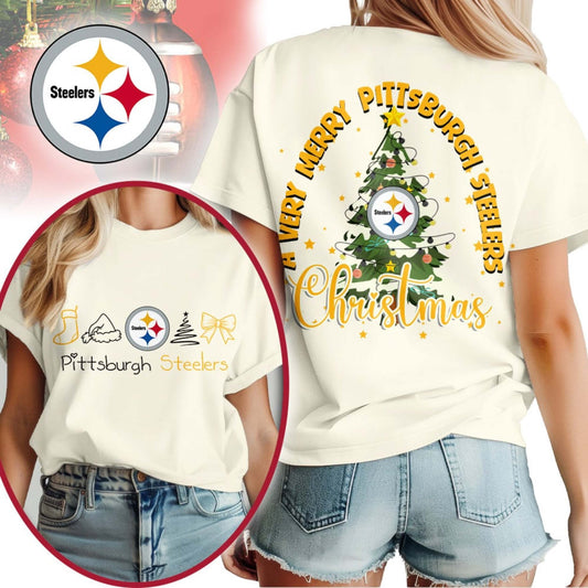 Premium NFL PIT Merry Christmas T-shirt V1 NMD NHM