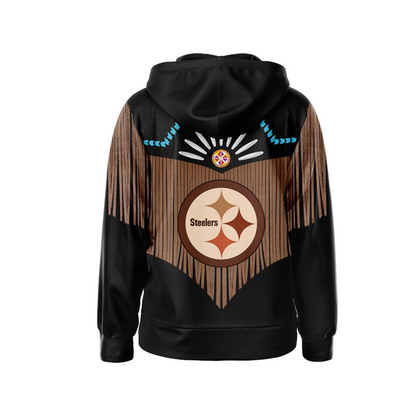 Premium NFL PIT Native American Pattern Zip Hoodie V1 NMD25 TTV