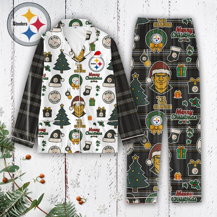 Premium NFL PIT Plaid Button Pajamas Set V1 NMD 291025 TTV
