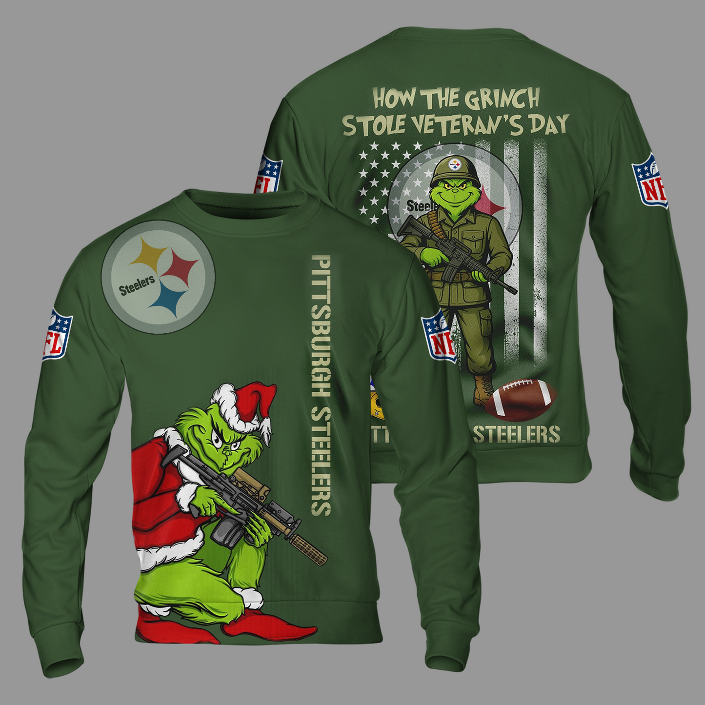 Premium NFL PIT The Grinch Salute Veterans Shirt V1 NMD 311025 TTV