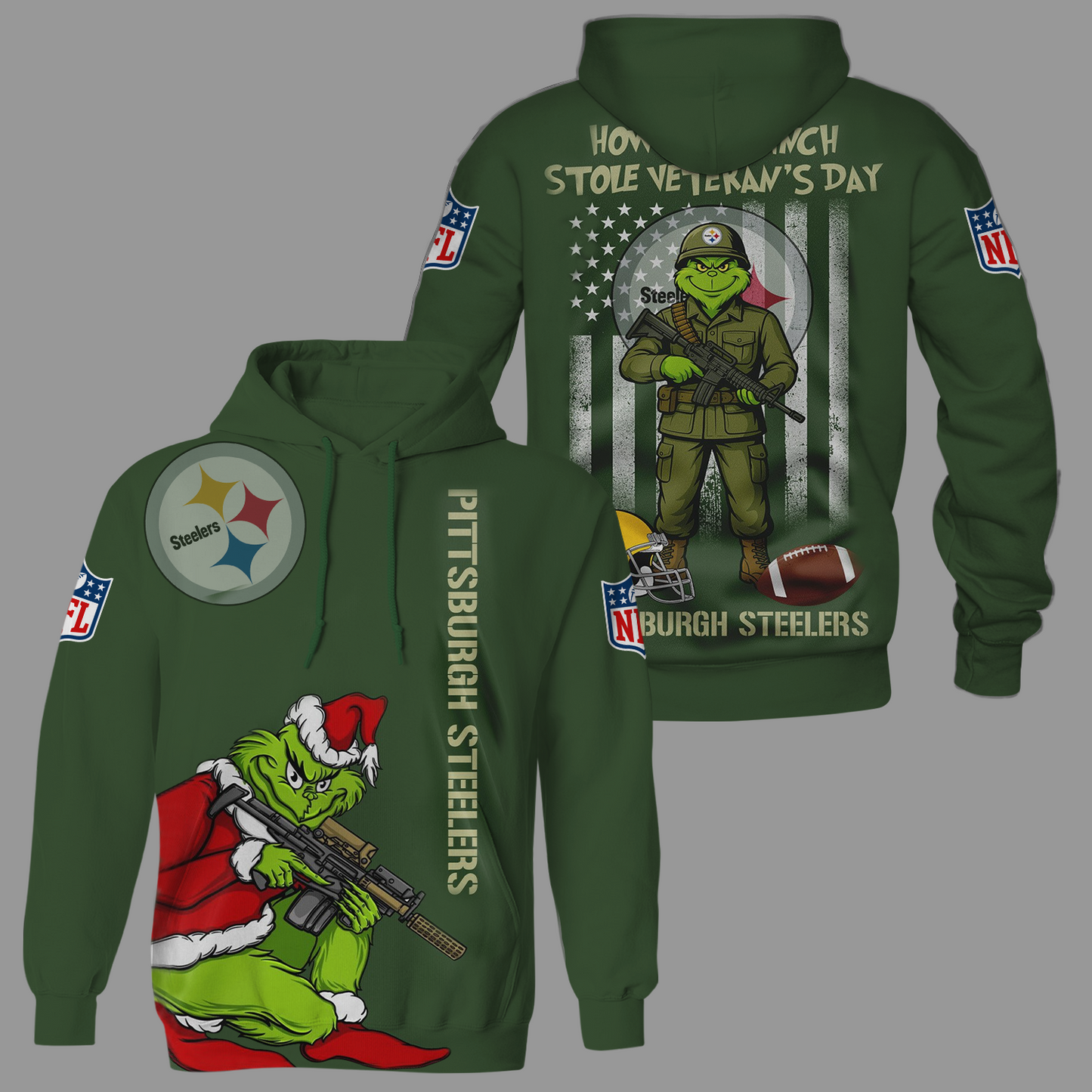 Premium NFL PIT The Grinch Salute Veterans Shirt V1 NMD 311025 TTV