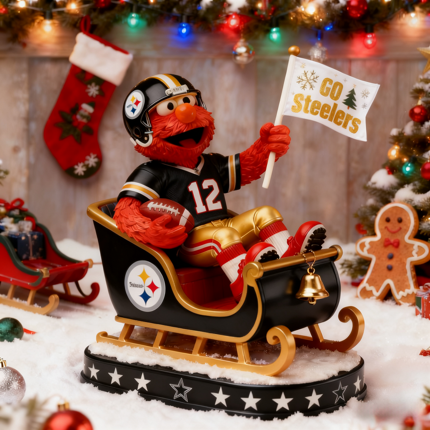 Premium NFL PIT x Elmo Christmas Arcylic Plaque V1 NMD 261125 TTV