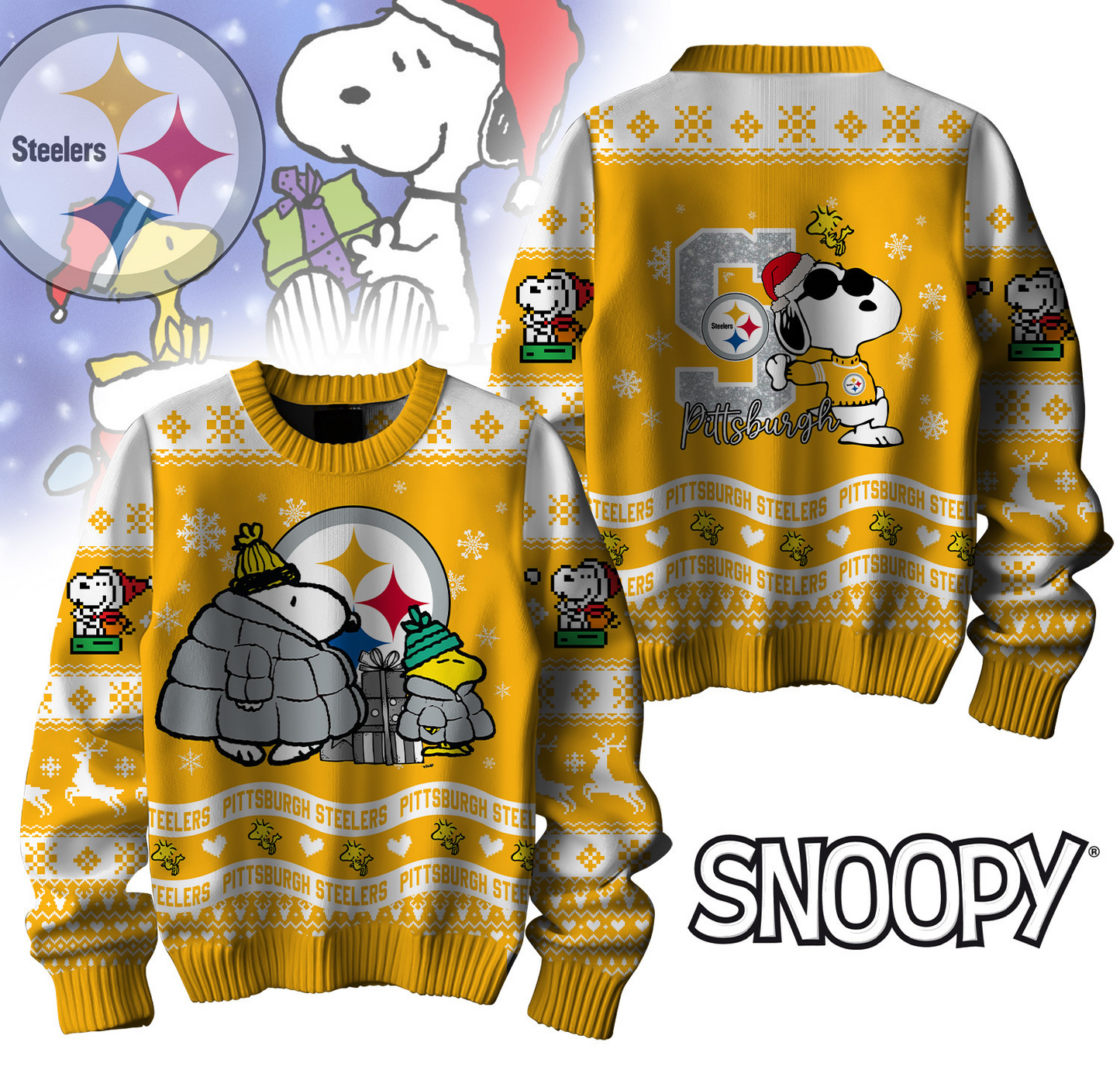 Premium NFL PIT x SNP Ugly Sweater V1 NMD TTV