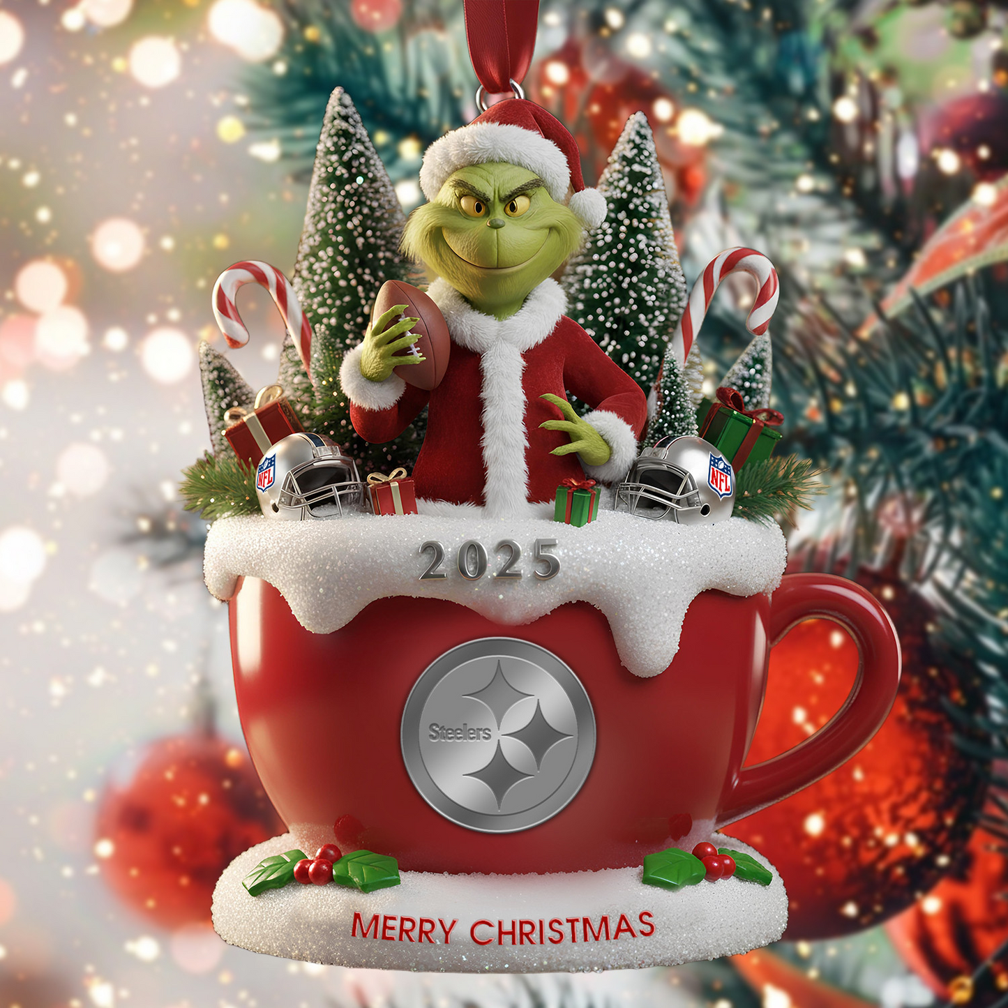 Premium NFL PIT x The Grinch Christmas Ornament V2 NMD TTV