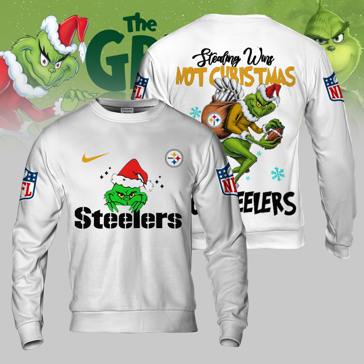 Premium NFL PIT x The Grinch Shirt V3 NMD TTV
