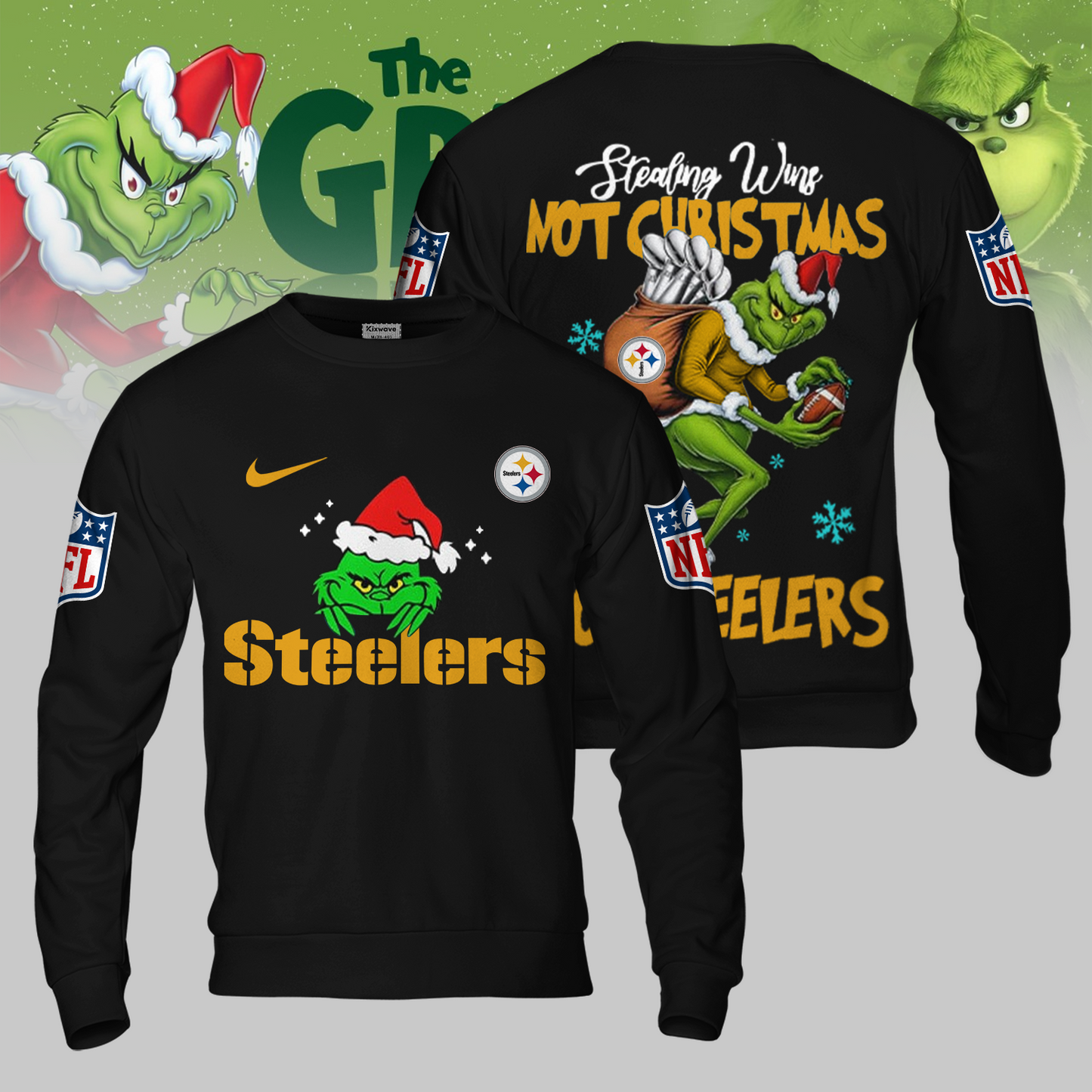 Premium NFL PIT x The Grinch Shirt V3 NMD TTV