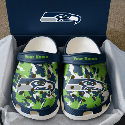 Premium NFL SEA Camo CLogs V1 NMD TTV