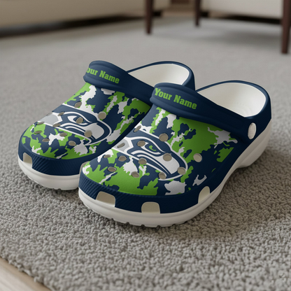 Premium NFL SEA Camo CLogs V1 NMD TTV