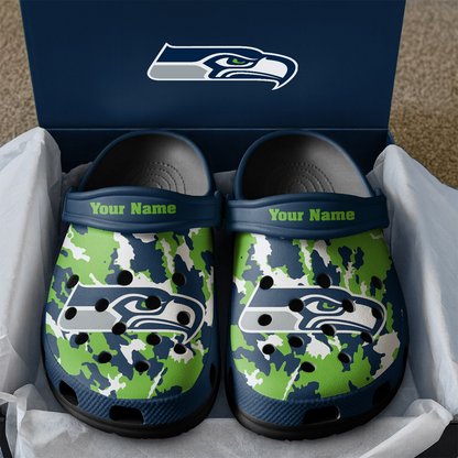 Premium NFL SEA Camo CLogs V1 NMD TTV
