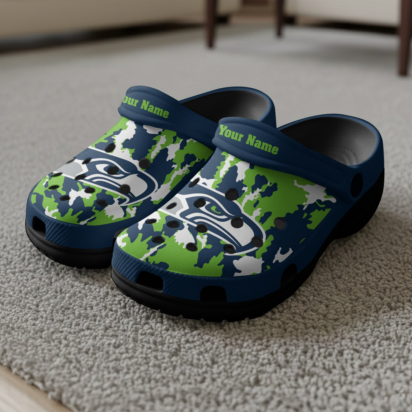 Premium NFL SEA Camo CLogs V1 NMD TTV
