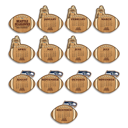 Premium NFL SEA Football Shaped 2026 Calendar V1 NMD TTV