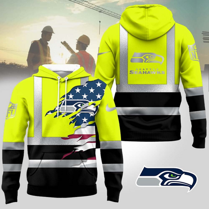 Premium NFL SEA Patriotic Safety Hoodie V1 NMD TTV