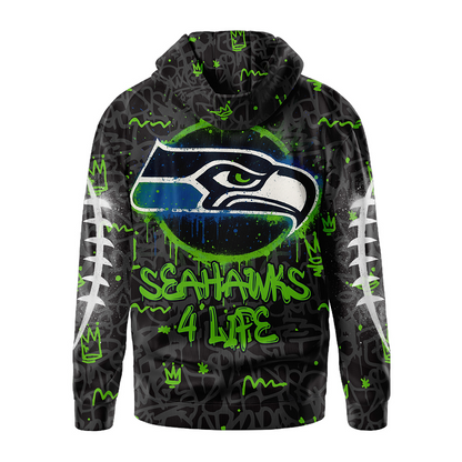 Premium NFL SEA Special Graffiti Hoodie V2 NMD  TTV