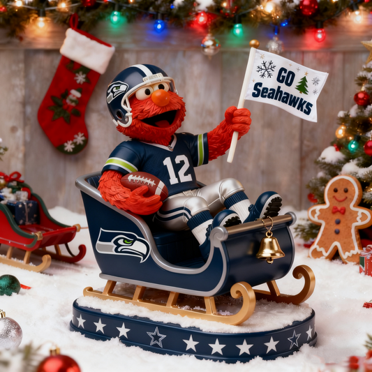 Premium NFL SEA x Elmo Christmas Arcylic Plaque V1 NMD 261125 TTV