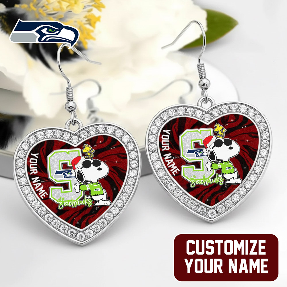 Premium NFL SEA x SNP Custom Heart Earrings V1 NMD TTV