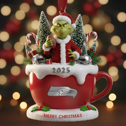 Premium NFL SEA x The Grinch Christmas Ornament V2 NMD TTV