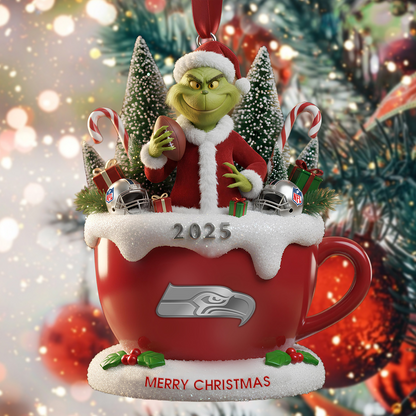 Premium NFL SEA x The Grinch Christmas Ornament V2 NMD TTV