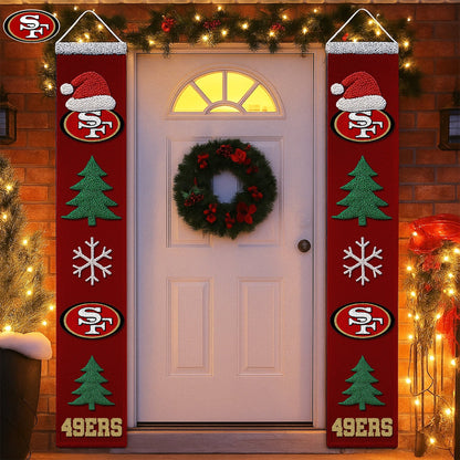 Premium NFL SF Christmas Merry Christmas Porch Sign V1 NMD NHM