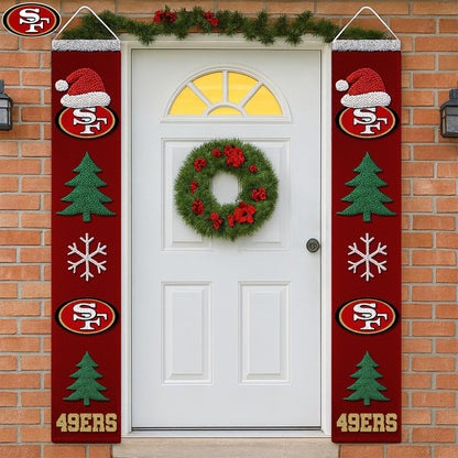 Premium NFL SF Christmas Merry Christmas Porch Sign V1 NMD NHM