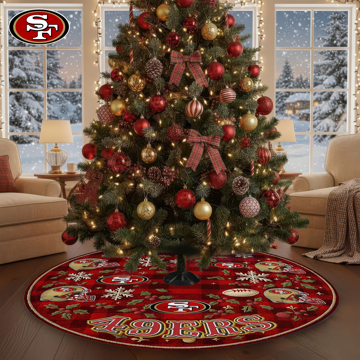 Premium NFL SF Christmas Tree Skirt V1 NMD TTV