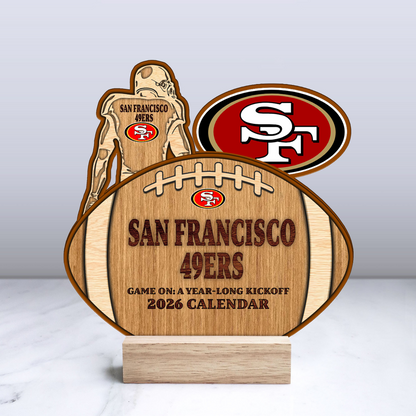 Premium NFL SF Football Shaped 2026 Calendar V1 NMD TTV