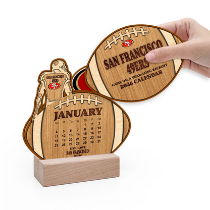 Premium NFL SF Football Shaped 2026 Calendar V1 NMD TTV
