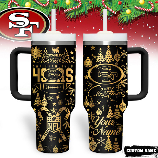 Premium NFL SF Holiday Gold Tumbler V1 NMD TTV