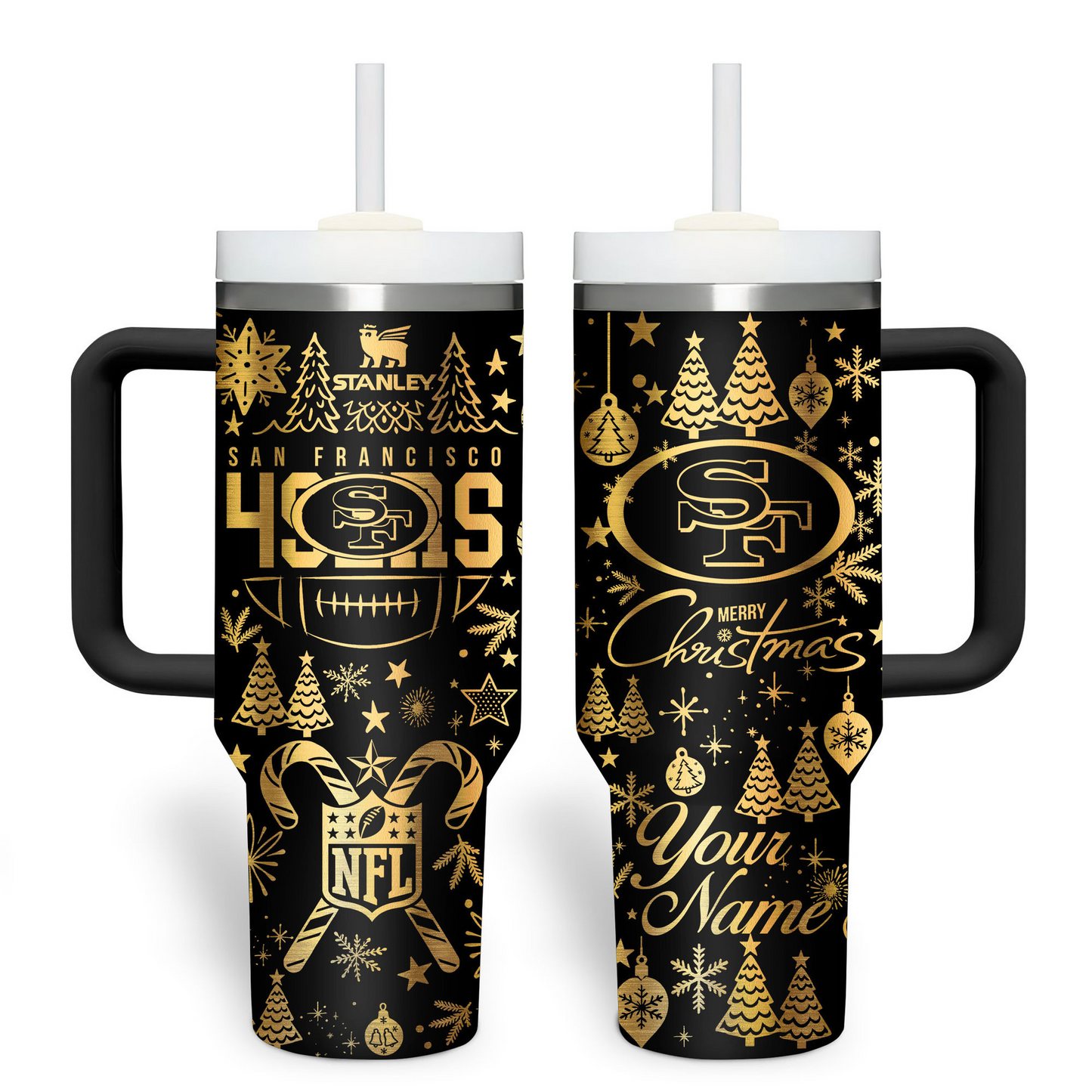 Premium NFL SF Holiday Gold Tumbler V1 NMD TTV