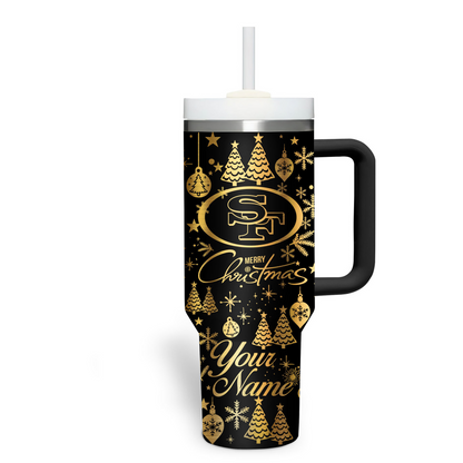 Premium NFL SF Holiday Gold Tumbler V1 NMD TTV