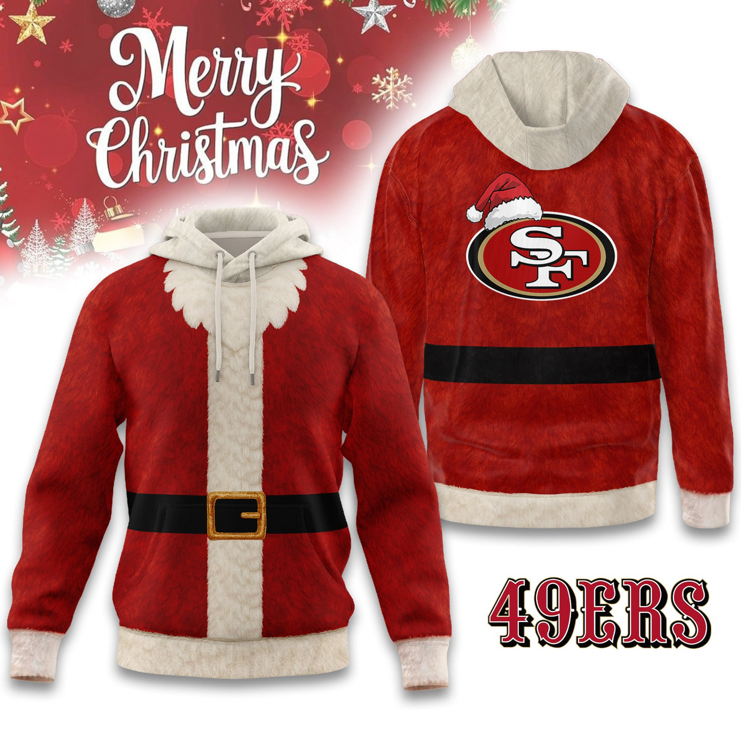 Premium NFL SF Santa Claus Hoodie V1 NMD TTV
