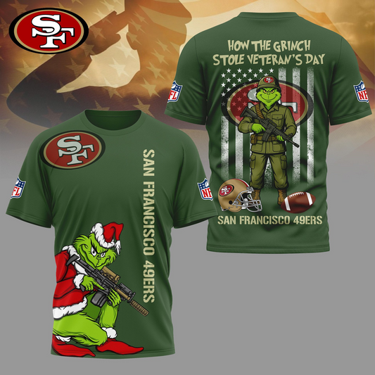 Premium NFL SF The Grinch Salute Veterans Shirt V1 NMD 311025 TTV