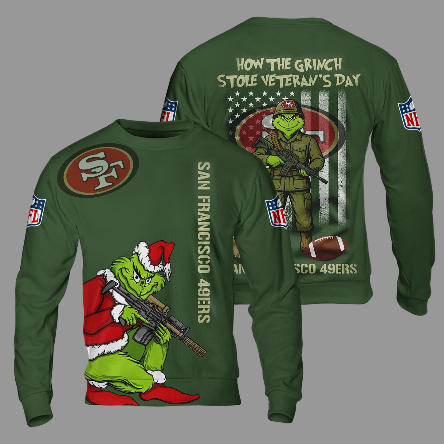 Premium NFL SF The Grinch Salute Veterans Shirt V1 NMD 311025 TTV