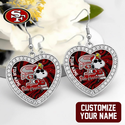 Premium NFL SF x SNP Custom Heart Earrings V1 NMD TTV